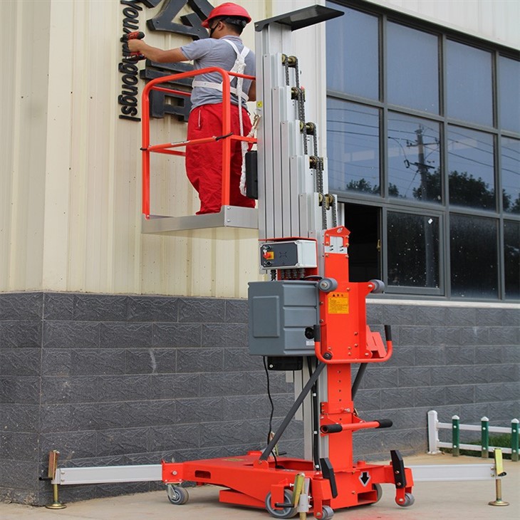 Compact Electric Aluminum Vertical Mast Lift